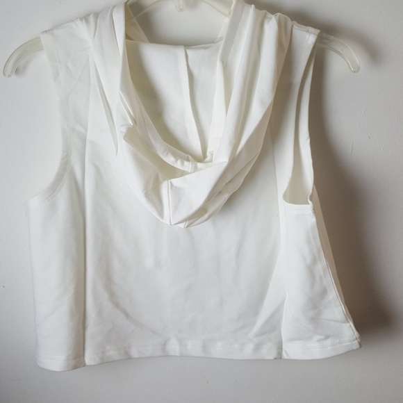 New Coffee Print Hooded Crop Tank Top - Picture 6 of 6